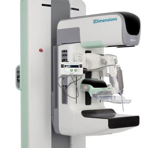 Sistema de estereotaxia vertical Affirm® para biopsia de mama de Hologic sobre fondo blanco