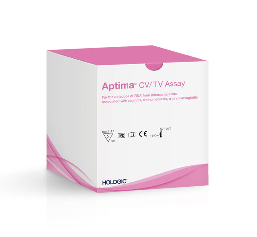 Ensayo Aptima® CV/TV de Hologic sobre fondo blanco