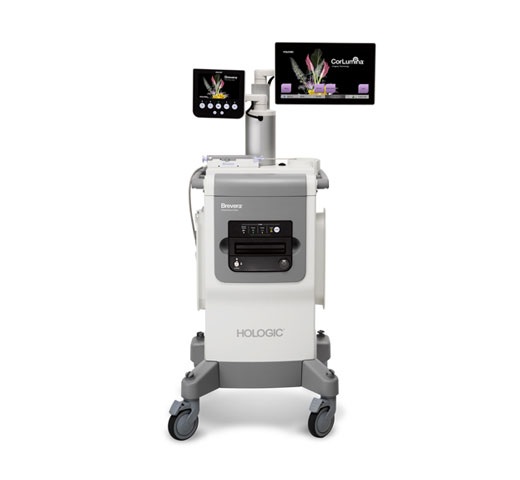 Sistema de biopsia de mama Brevera® de Hologic sobre fondo blanco