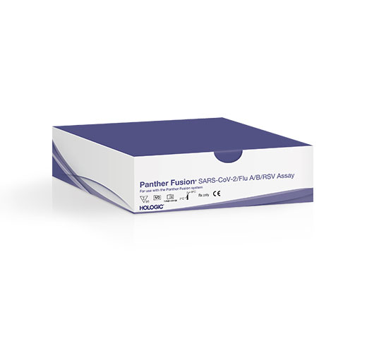 Ensayo Panther Fusion® SARS-CoV-2/Flu A/B/RSV de Hologic sobre fondo blanco