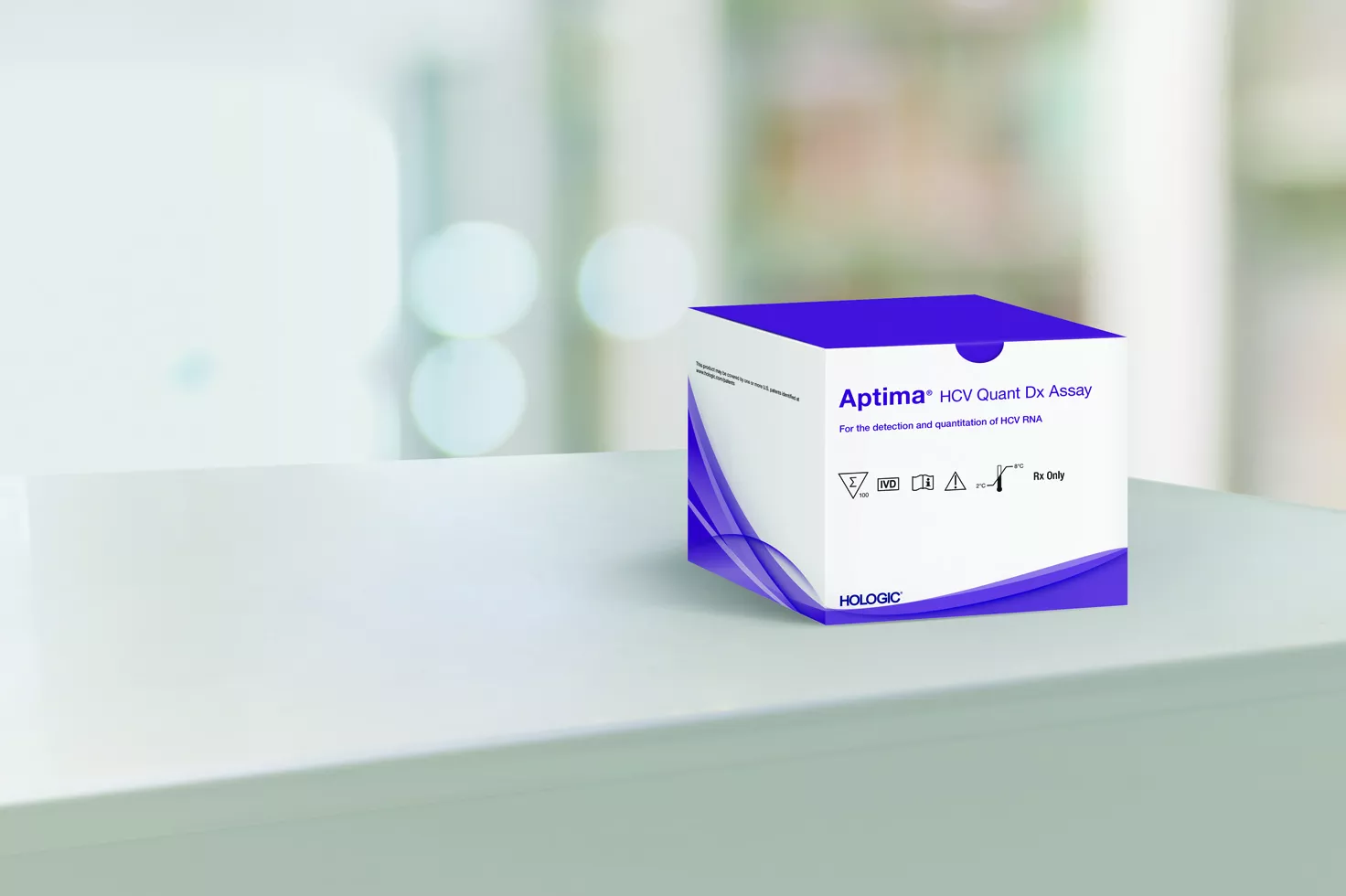 Ensayo Aptima™ HCV Quant Dx de Hologic sobre fondo blanco