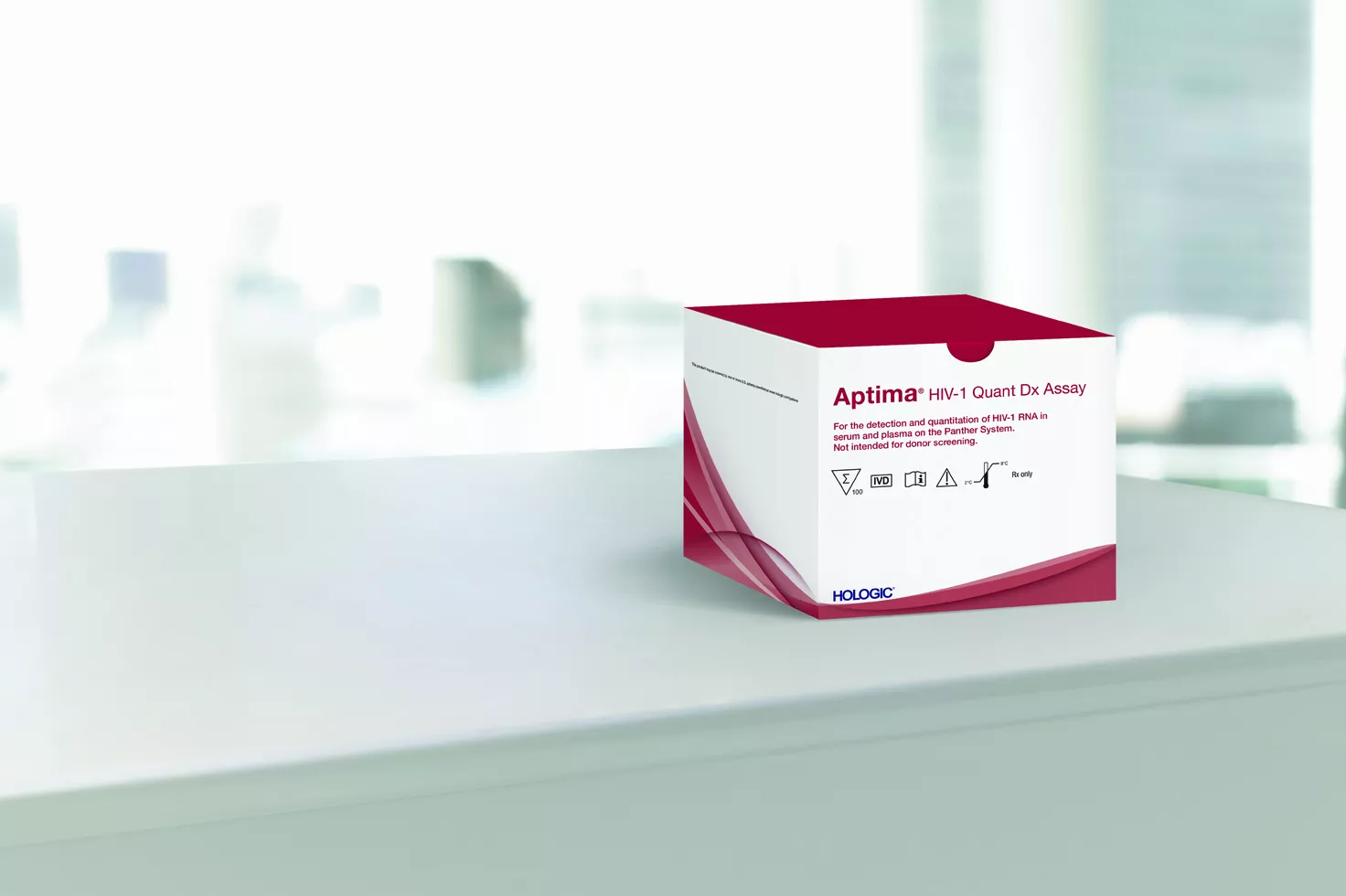 Ensayo Aptima™ HIV-1 Quant Dx de Hologic sobre fondo blanco