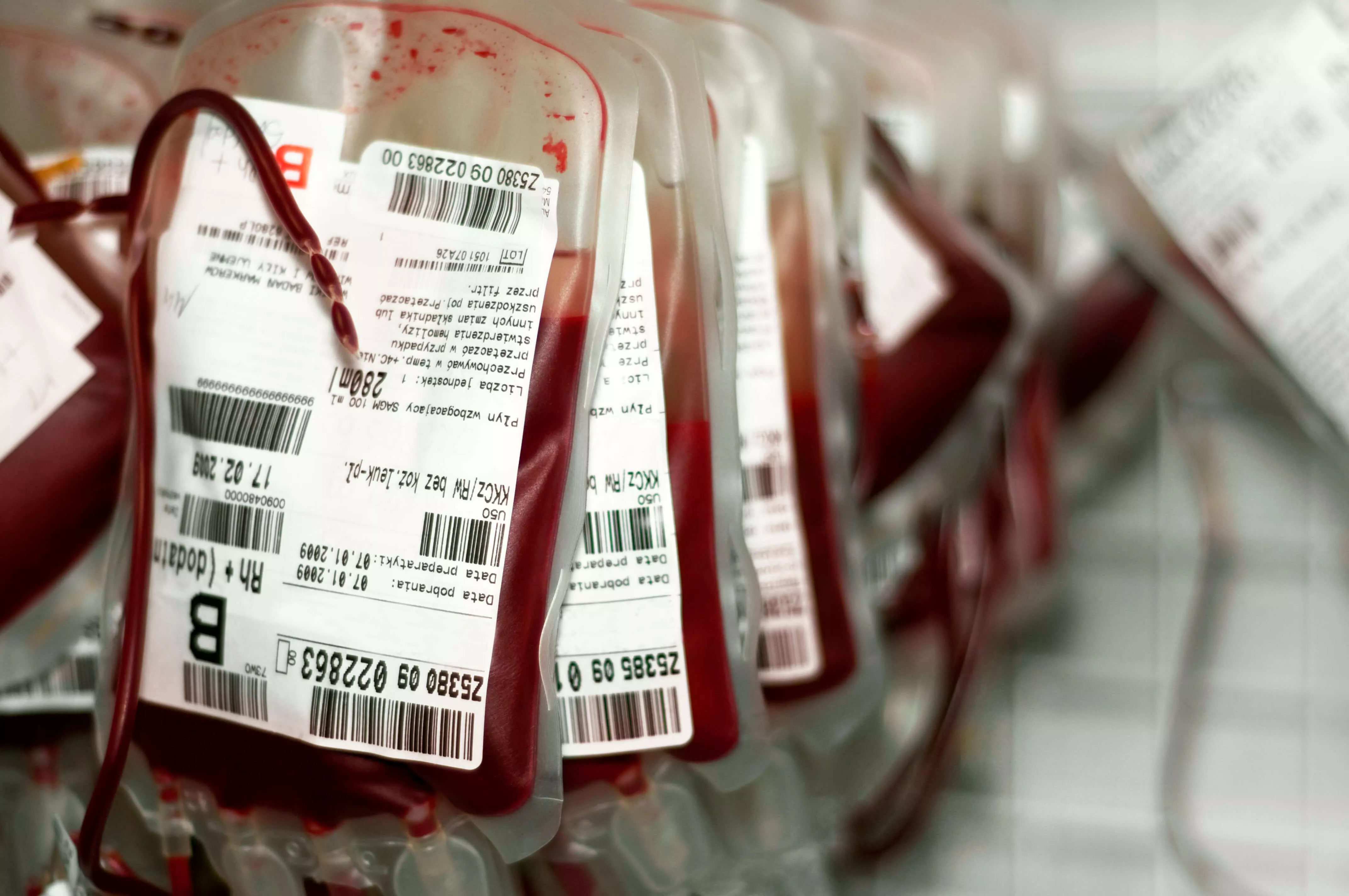 Imagen de bolsas o recipientes de sangre