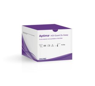 Ensayo Aptima™ HCV Quant Dx de Hologic sobre fondo blanco